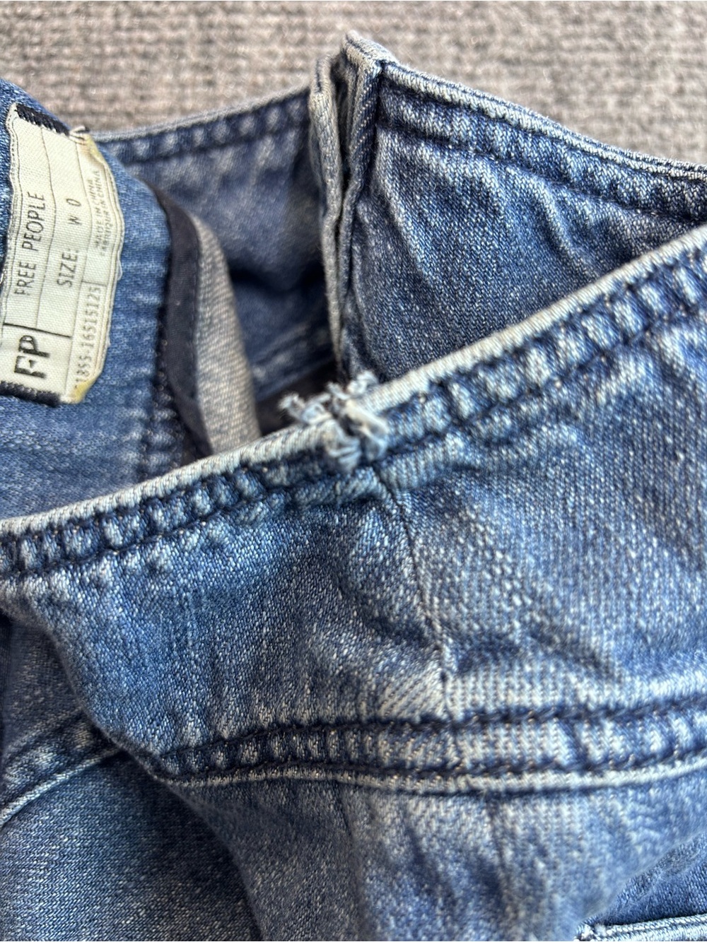 Free People Blue Button-Front Denim Mini Skirt - Picture 6 of 6